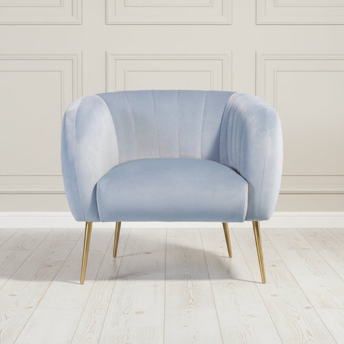baby vlue velvet armchair with gold legs