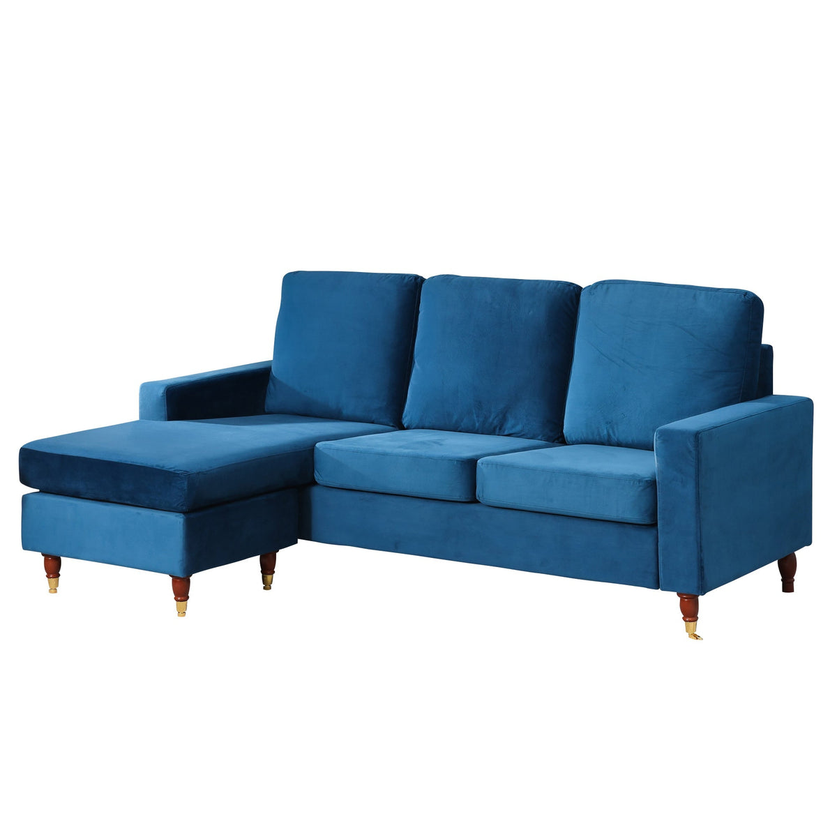 Blue Velvet Universal Corner Sofa