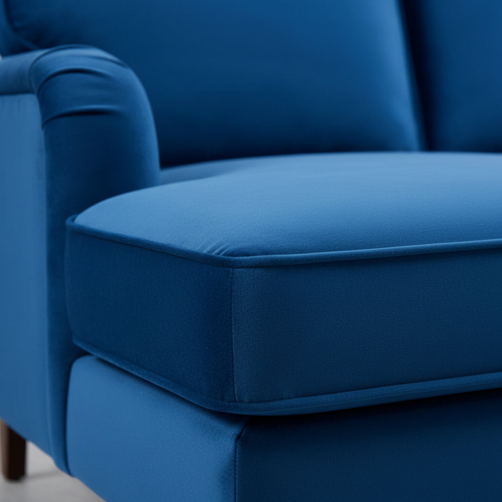 Olivia Royal Blue Velvet U Shape Sofa by Harry Christian Home