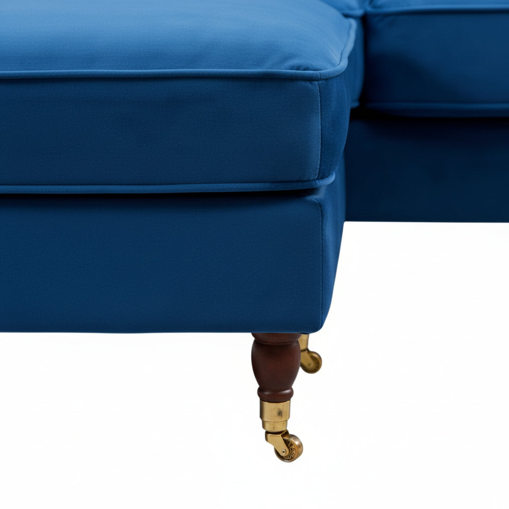 Olivia Royal Blue Universal L Shape Corner Sofa by Harry Christian Home