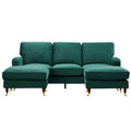 Olivia Forest Green Velvet U Shape Sofa by Harry Christian Home