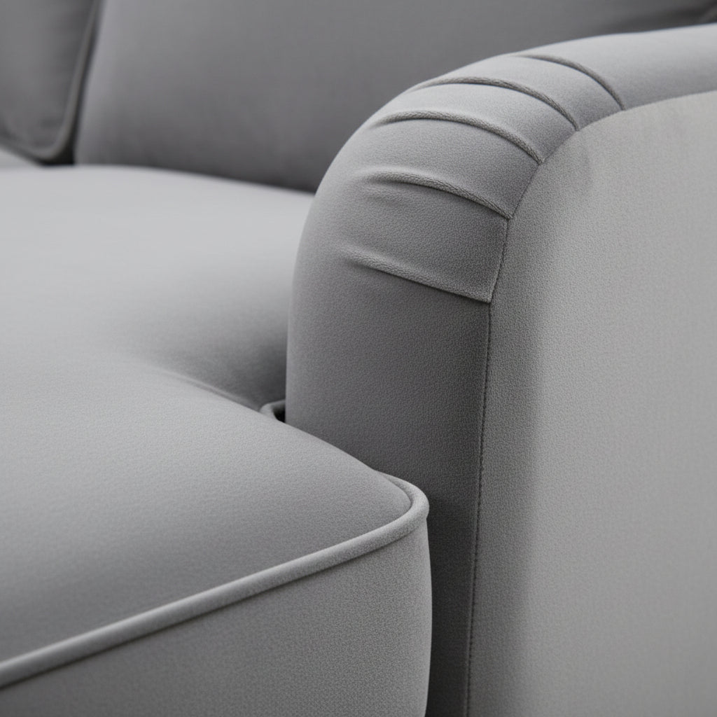 Olivia Grey Velvet U Shape Sofa by Harry Christian Home