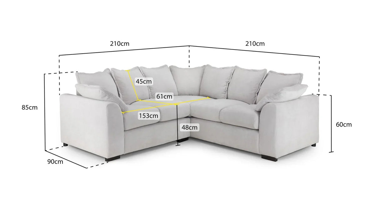 Colbee Large Corner Sofa In Grey