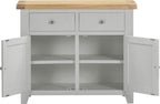 Windsor 2 Door 2 Drawer Sideboard - Pebble Grey/Oak