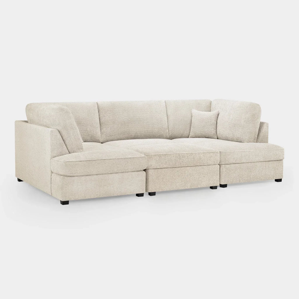 Carnaby Cinema U-Shape Sofa In Boucle Beige