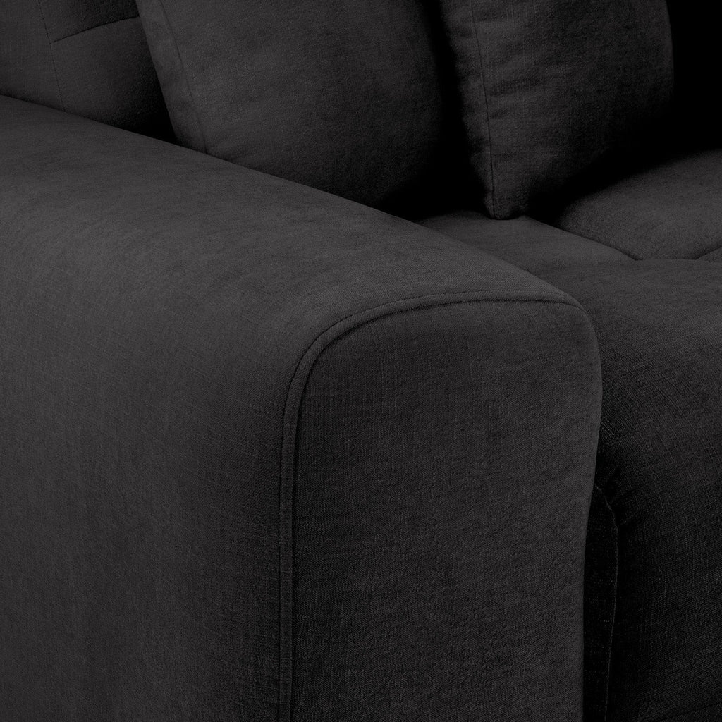 Jacob Left Hand Corner Sofa In Black