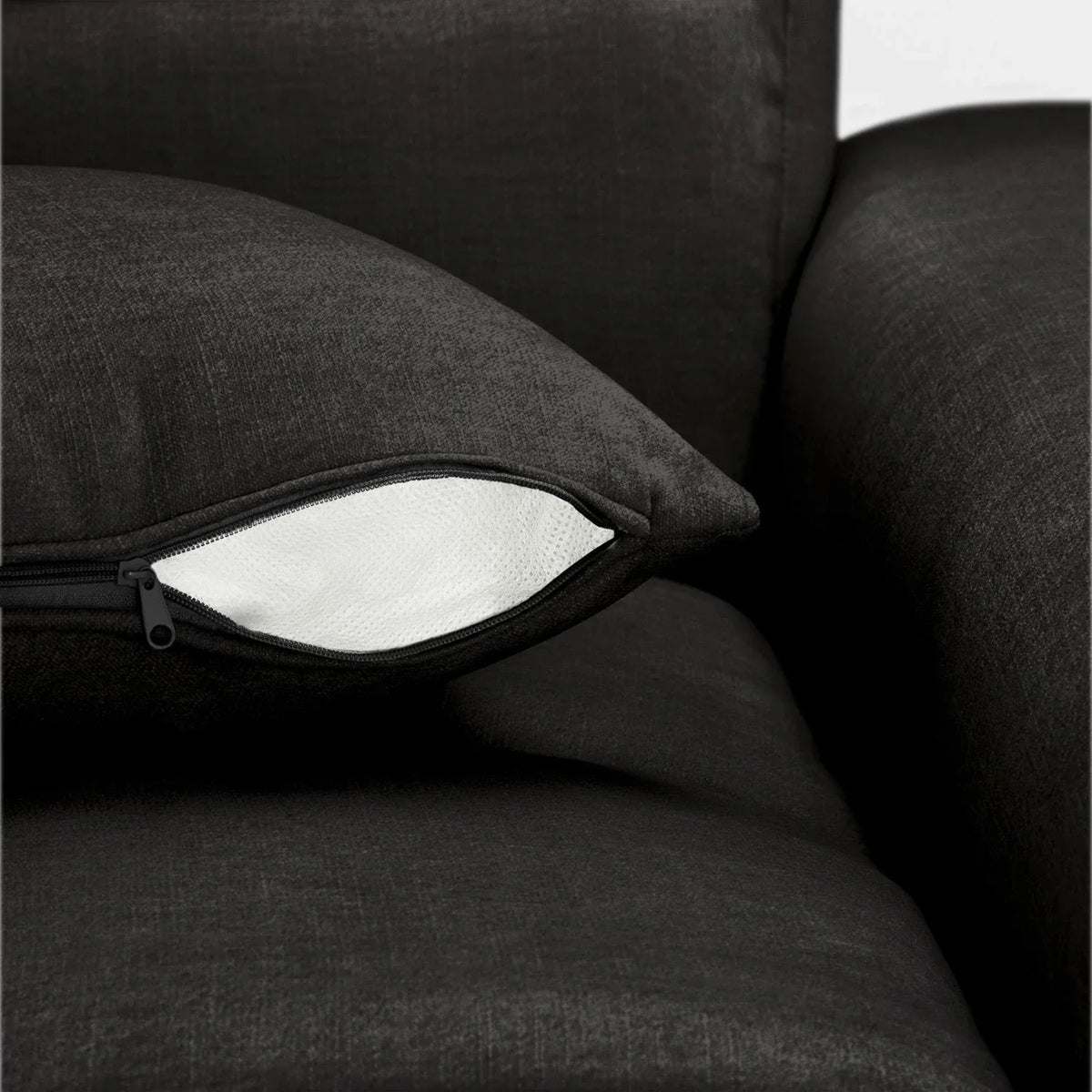 Jacob Left Hand Corner Sofa In Black