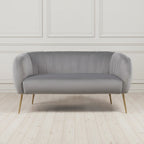 grey 2 seater sofa with gold legs