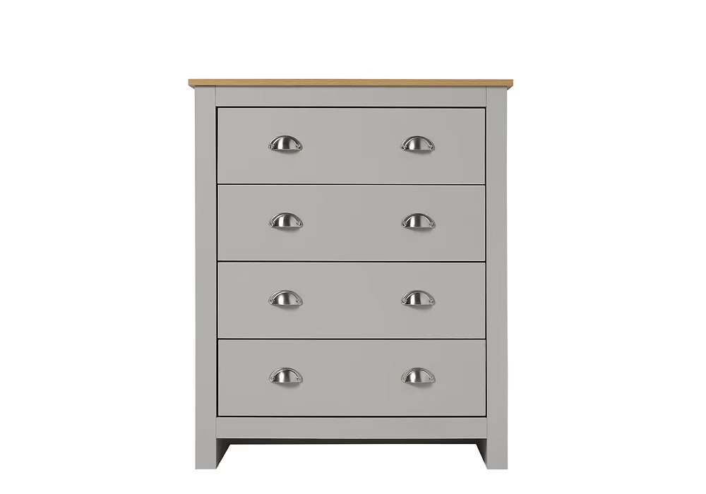 Grey And Oak Three Piece Bedroom Furniture Set