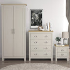 Grey And Oak Three Piece Bedroom Furniture Set