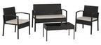 Cedar 4 Piece Garden Set in Black