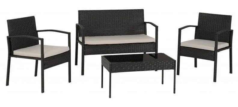 Cedar 4 Piece Garden Set in Black