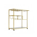Art Deco Gold Drinks Trolley With Racks
